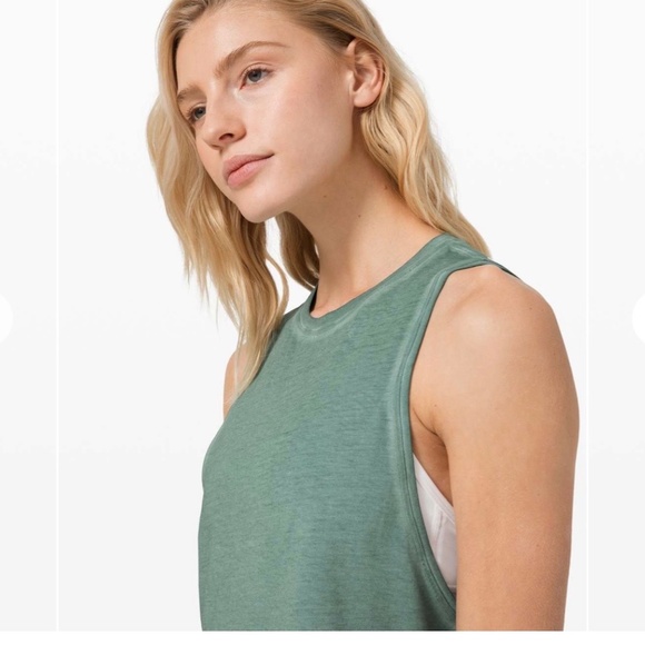 Lululemon cut back crop tank tidewater teal - Picture 3 of 5